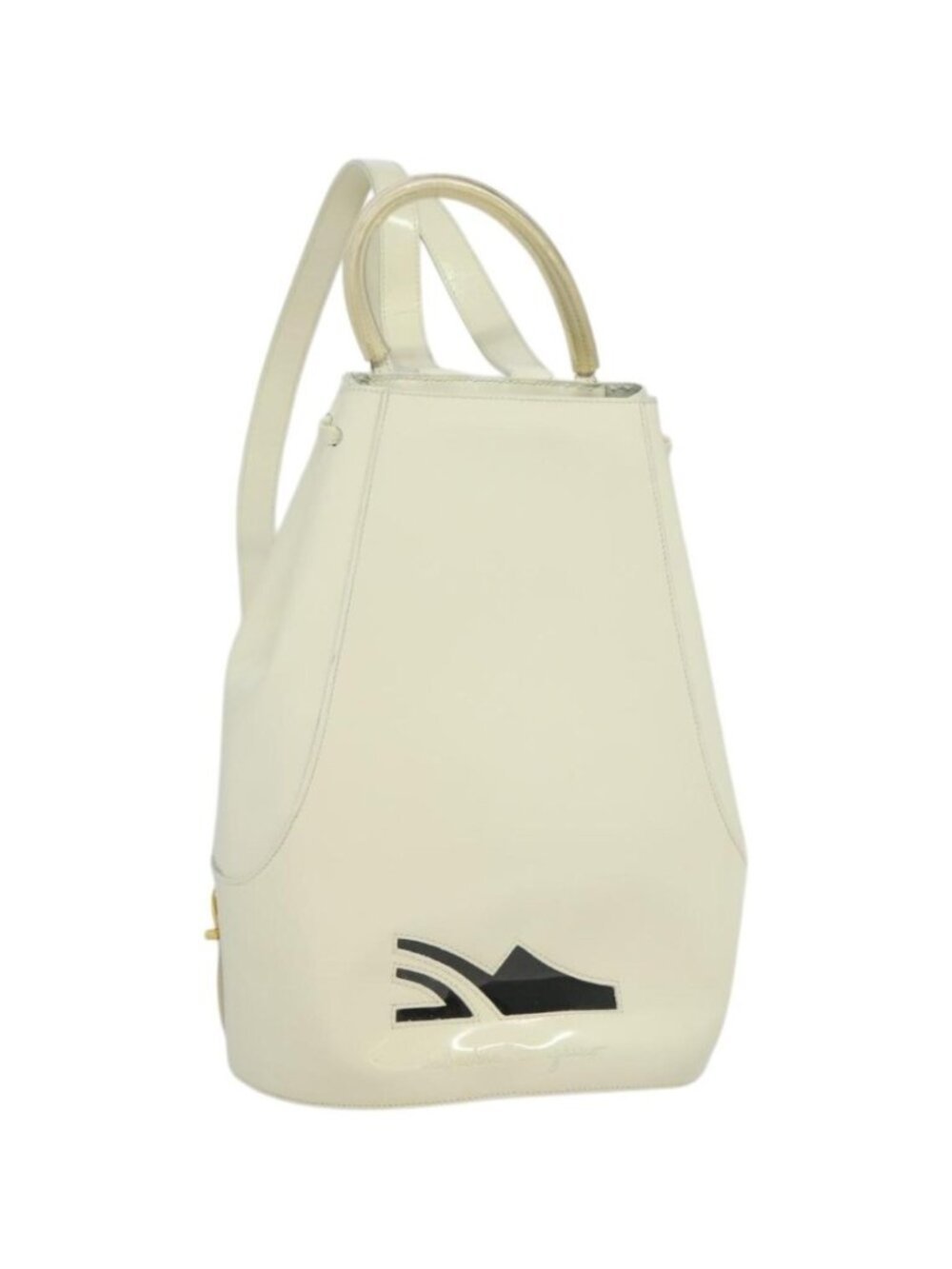 Salvatore Ferragamo Gancini Backpack Patent leather White
